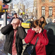 Pedestrians in Manhattan maintain a high state of alertness thanks to an Orange Alert siren.
